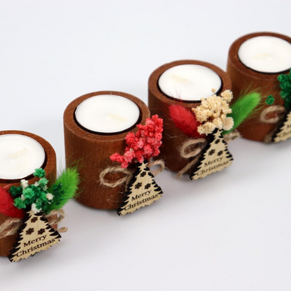 Handmade Personalized Christmas Candle Favors