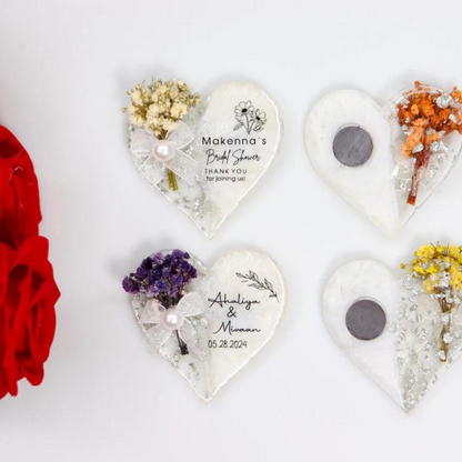 Personalized Handmade Epoxy Heart Wedding Favors