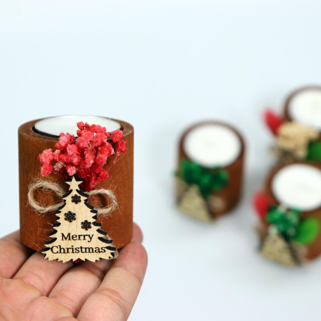 Handmade Personalized Christmas Candle Favors