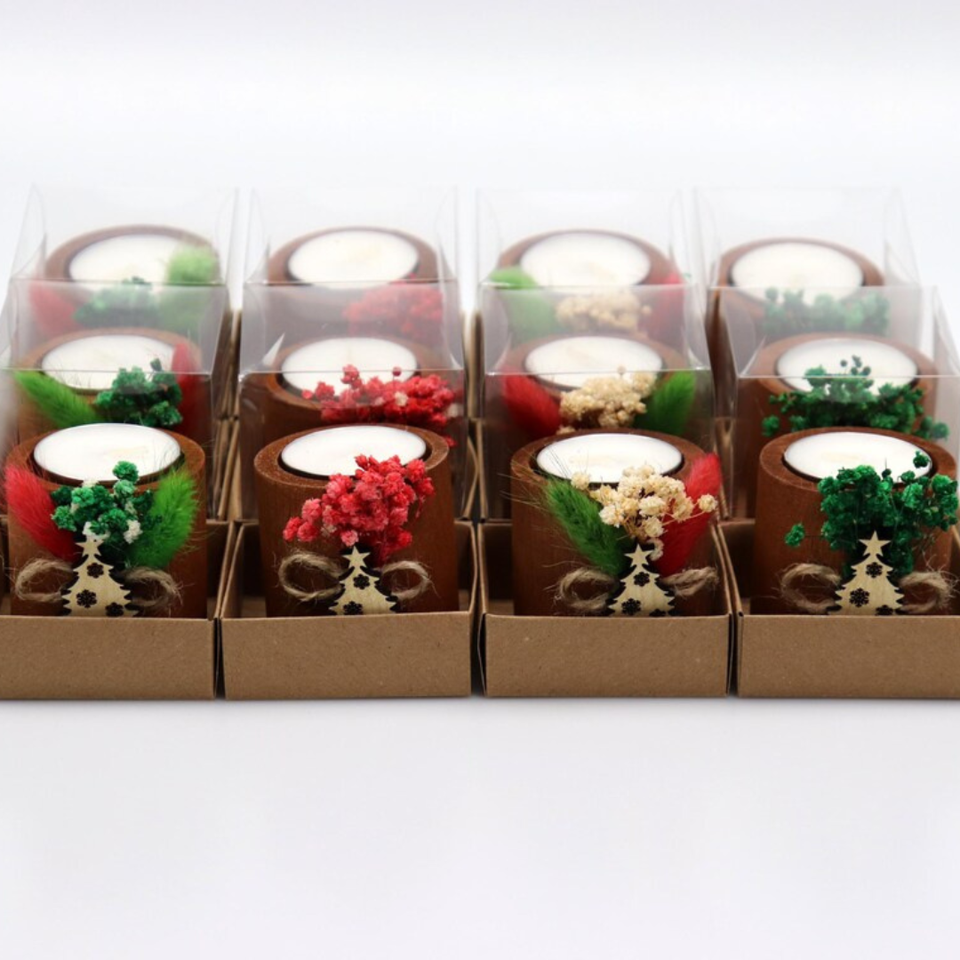 Handmade Personalized Christmas Candle Favors