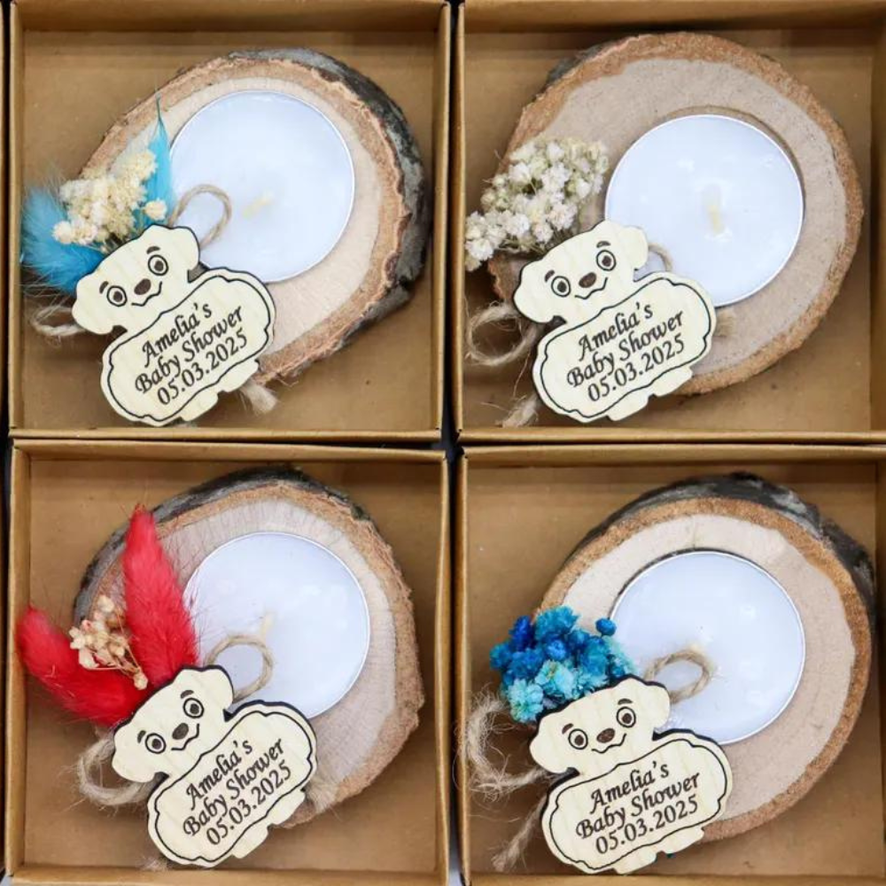 Personalized Handcrafted Baby Shower Candle Favors